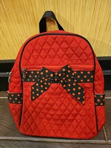 Belvah Quilted Backpack Book Bag "Monogrammable" RED/BLACK 2716 STYLE SMALL NWT - Picture 1 of 2