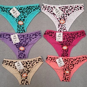 Angelina Cotton Bikini Panties Womens Size Sm Leopard Love Print Pack #6052 - Picture 1 of 8