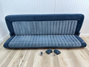 1988-1994 Chevy GMC Extended Cab OEM REAR BENCH SEAT *BLUE CLOTH* - Picture 1 of 16