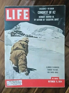OCTOBER 11 1954 LIFE MAGAZINE, CONQUEST OF K2, THE JESUITS IN AMERICA PICTORIAL - Imagen 1 de 2