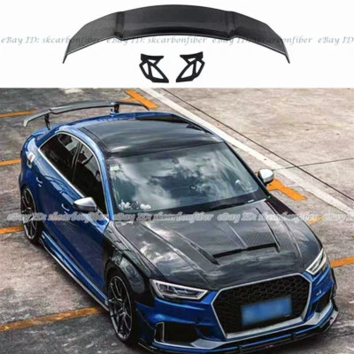 PARA AUDI A3 S3 RS3 2014-2020 SEDÁN ABS FIBRA DE CARBONO ASPECTO ALERÓN MALETERO TRASERO Foto 1 de 4