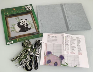 NATURES WINDOW Cross Stitch Kit Panda Bear Cub Cross 5429 14x14 New - Imagen 1 de 5