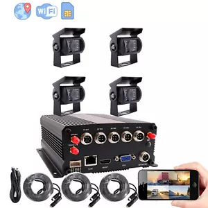 1080P 4CH GPS 4G LTE WIFI HDD/SSD/SD Drive Bus CCTV DVR System Realtime Monitor - Picture 1 of 9
