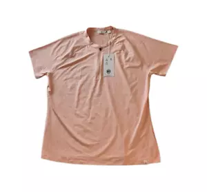NWT Lady Hagen Sport Short Sleeve Polo 1/4 Zip Shirt Size Large Blushing Peach - Picture 1 of 7