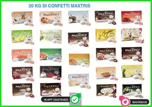 20 kg CONFETTI MAXTRIS GUSTI CONFETTATE MATRIMONIO NOZZE MANDORLA CIOCCOLATO - Foto 1 di 1