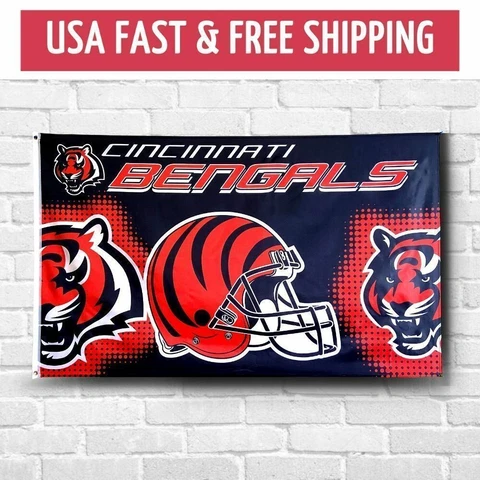 Cincinnati Bengals 3x5ft Flag NFL Banner Super Bowl LVI Bound AFC Champions Cover