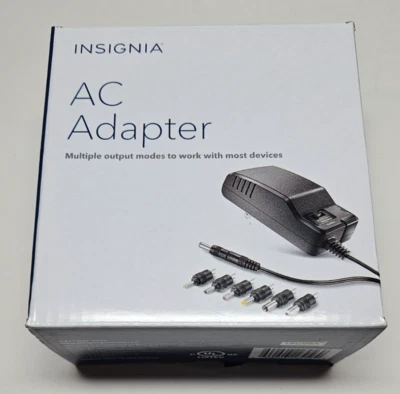 Brand New Insignia 120V AC to 3-12V DC Power Adapter with 7 Connector Tips 600mA - Image 1 of 4