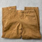 Eddie Bauer Pants Womens 12 Khaki Tan Vashon Fit 100% Cotton Chino Wide Jean *