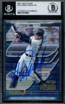 Jorge Posada Beckett BAS Signed 2001 Topps Fusion Autograph - Image 1 of 2