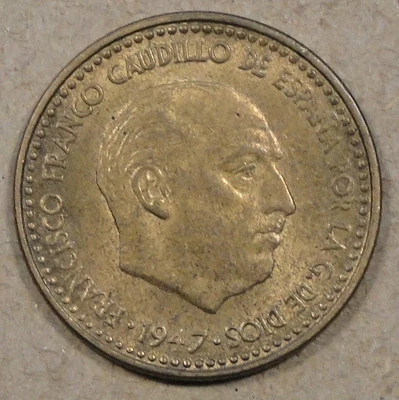 Spain 1947(53) Peseta Unc - Image 1 of 2