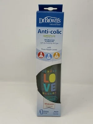Новая детская бутылочка Dr. Brown's Options+ против колик 8 унций с тремя уровнями сосков - Изображение 1 из 4