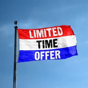 Striscione Offerta a Tempo Limitato - Occhielli 100% Poliestere e Ottone - Foto 1 di 8