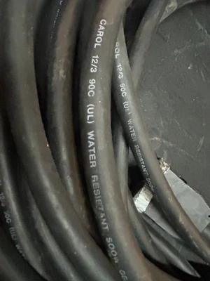 Carol 12/3 SOOW Portable Power Cable, Flexible, Black, 600V 100’ - Image 1 of 4