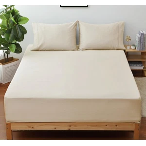 100 % Ägyptische Baumwolle 400 Fadenzahl Twin Size Satin Spannbetttuch nur, Dee... - Bild 1 von 6