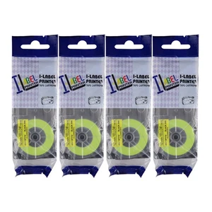 Cartucho de cinta amarillo fluorescente 4PK XR-12FYW para Casio KL-60 EZ etiqueta 12 mm - Imagen 1 de 11
