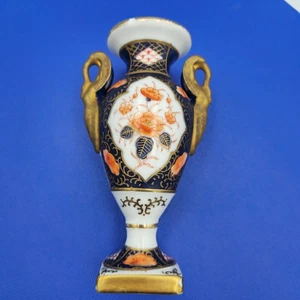 Antique Porcelain Vase with Handles Hand Painted Floral Pattern Imari Style - Picture 1 of 7