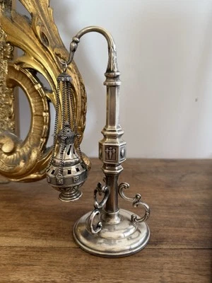 Encensoir Miniature En Métal Argenté - Photo 1/4