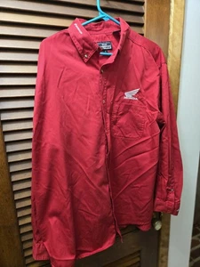 HONDA Blue Generation XL Long Sleeve Button Down Shirt RED $24.00 - Picture 1 of 6