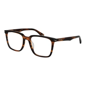 Police Eyeglasses Frames VPLG73 0836 Brown Square Full-Rim 53mm Men - Picture 1 of 3