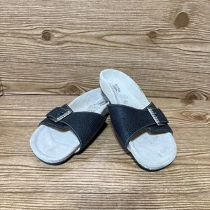 Spring Step Sandals Black Strap Buckle Women Sz 7 US 37 EU Made In Italy Bling - Picture 1 of 10