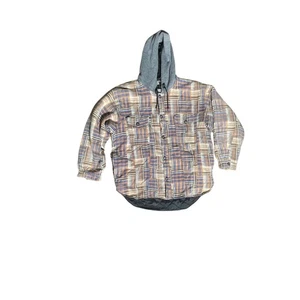 Chaqueta con Capucha de Franela Acolchada Vintage Años 90 Ropa de Trabajo a Cuadros XL Ocean Pack Tech - Imagen 1 de 9