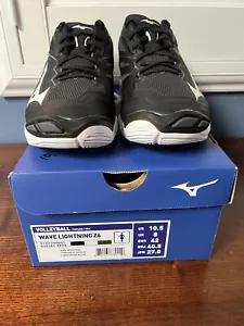 MIZUNO Wave Lightning Z6 Volleyball Shoes Black With White Logo Womens 10.5 NEW - Picture 1 of 17