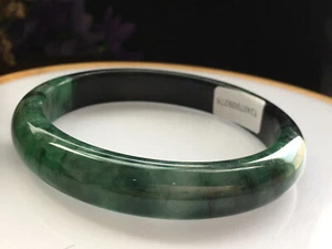 60mmCertificate (Grade A)Myanmar Natural Green Jadeite Jade Bangle+9276 - Picture 1 of 7