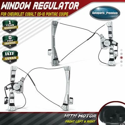 2x Regulador de ventana eléctrica con motor para Chevy Cobalt 05-10 Pontiac Coupe delantero Foto 1 de 4