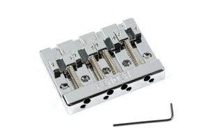 Genuine Fender HiMass 4-String Bass Bridge with Zinc Saddles, CHROME - Picture 1 of 2