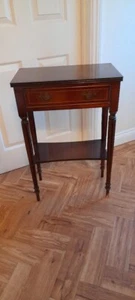Vintage Reproduction Mahogany Single Drawer Console Side lamp Table Shelf - Picture 1 of 7