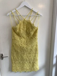 River island Yellow Lace Dress Size 10 - Picture 1 of 5