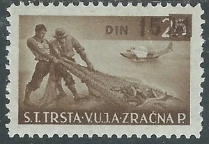 1949 TRIESTE B POSTA AEREA SOPRASTAMPATO 15 SU 25 D MH * - RB33-3 - Picture 1 of 1
