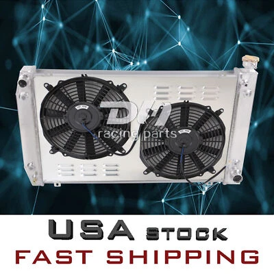 Radiador de 4 filas + cubierta + ventiladores de 12" aptos para camioneta GMC/Chevrolet 88-99 C/K K1500 K2500 K3500 Foto 1 de 4