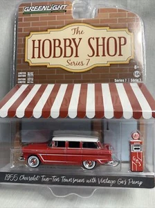 Chevrolet Townsman 1955 Toy Car Hobby Shop Red White Gas Pump Chevy - Picture 1 of 4
