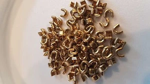 #5 U Shaped Zipper Top Stop PKG of 50 Brass Closure - Picture 1 of 3