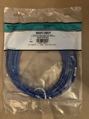 NEW 10 Pack Panduit / NetKey NK6PC10BUY Cat 6 UTP RJ45 10' Blue Patch Cord - Image 1 of 4