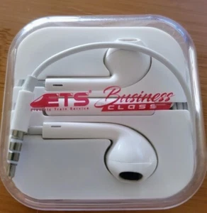 ETS Business Class White Wired Earbuds With 3.5mm Jack In Compact Plastic Case - Picture 1 of 2