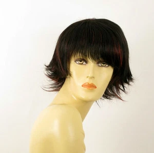wig for women 100% natural hair black and red wick ref DIANA 1b410 PERUK - Foto 1 di 8