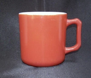 Hazel Atlas Mug Cup Platonite Moderntone Child Size Orange Milk Glass - Picture 1 of 1