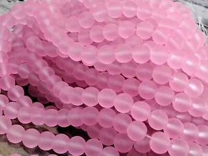 Frosted Glass Beads 8mm, Pearl Pink, Approx 98 pce Free Postage Oz Seller - Picture 1 of 1