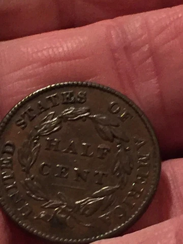 Nice  Early  1826 Brown Half Cent AU Details Cover