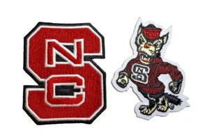 (2) Parche bordado de hierro/coser de 2,5 pulgadas de North Carolina NC State Wolfpack - Imagen 1 de 6