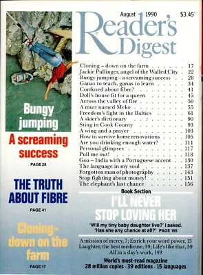 Reader's Digest Australia - August 1990 - Jackie Pullinger, cloning + bungy - Image 1 of 2