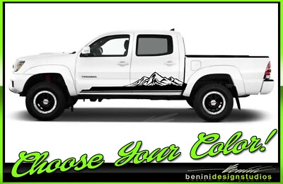 Mountains 乙烯基赛车条纹 7 - 适合 2005 - 2015 2016 - 2020 丰田塔科马 — 第 1/2 张图片