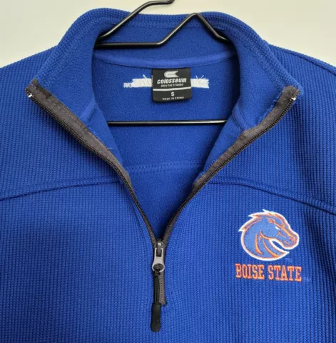 Boise State Broncos NCAA BSU 1/4 Zip Colosseum Athletics Blue/Gray Jacket Size S Cover