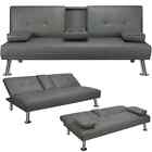 Faux Leather Futon Sofa Bed Couch Sleeper Convertible Modern Loveseat Foldable