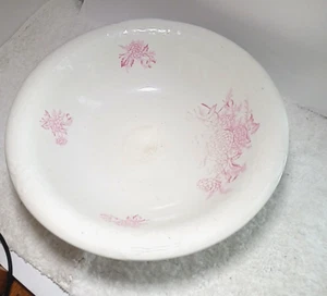Vintage Kermit Keramik Transferware rosa weiß Nelken Muster Becken Schüssel 16"D - Bild 1 von 17