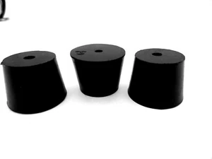 Bottle Plug Rubber Stopper #6.5, 1 Center Hole, Plug fits 1 1/8" To 1 1/4" Holes - Picture 1 of 12