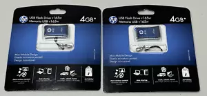 HP Flash Drive v165w 4GB Mini Mobile Design Lot of 2 NEW SEALED - Picture 1 of 3