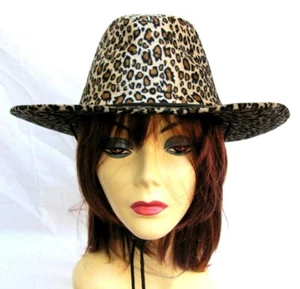 SAFARI..VELOUR..LEOPARD..ANIMAL PRINT..DRAW STRING..BRIM..HAT..NEW TAGS - Picture 1 of 5
